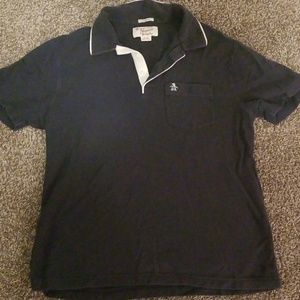 Navy with white piping polo